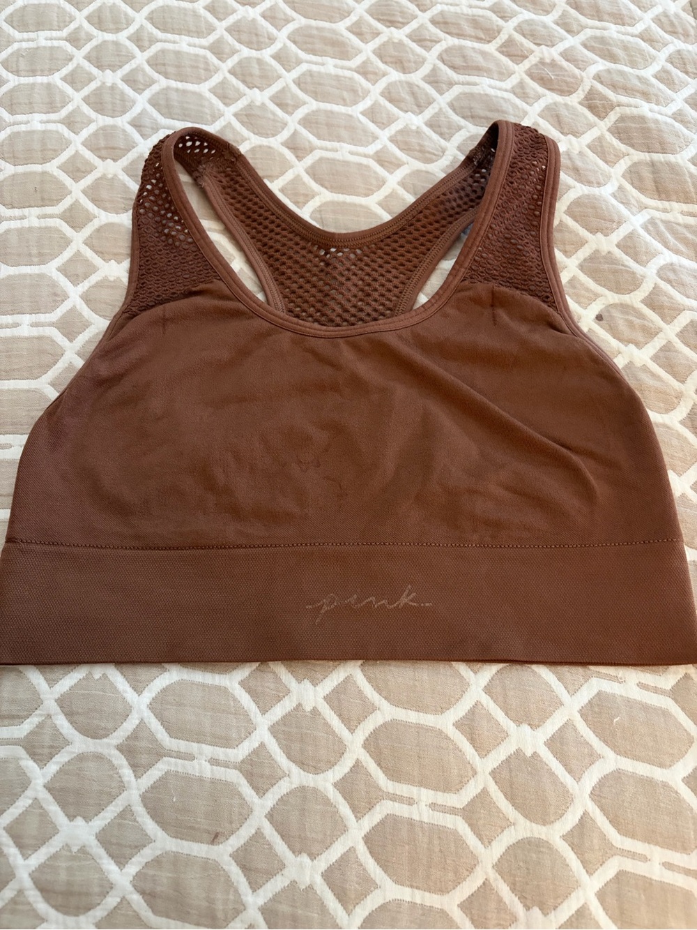 PINK Victoria's Secret Chocolate Brown Seamless Racerback Bralette